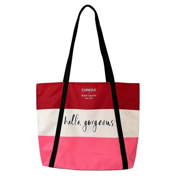 Clinique Handbags - Clinique x Kate Spade New York Hello Gorgeous Red Logo Tote Bag 16” x 12”